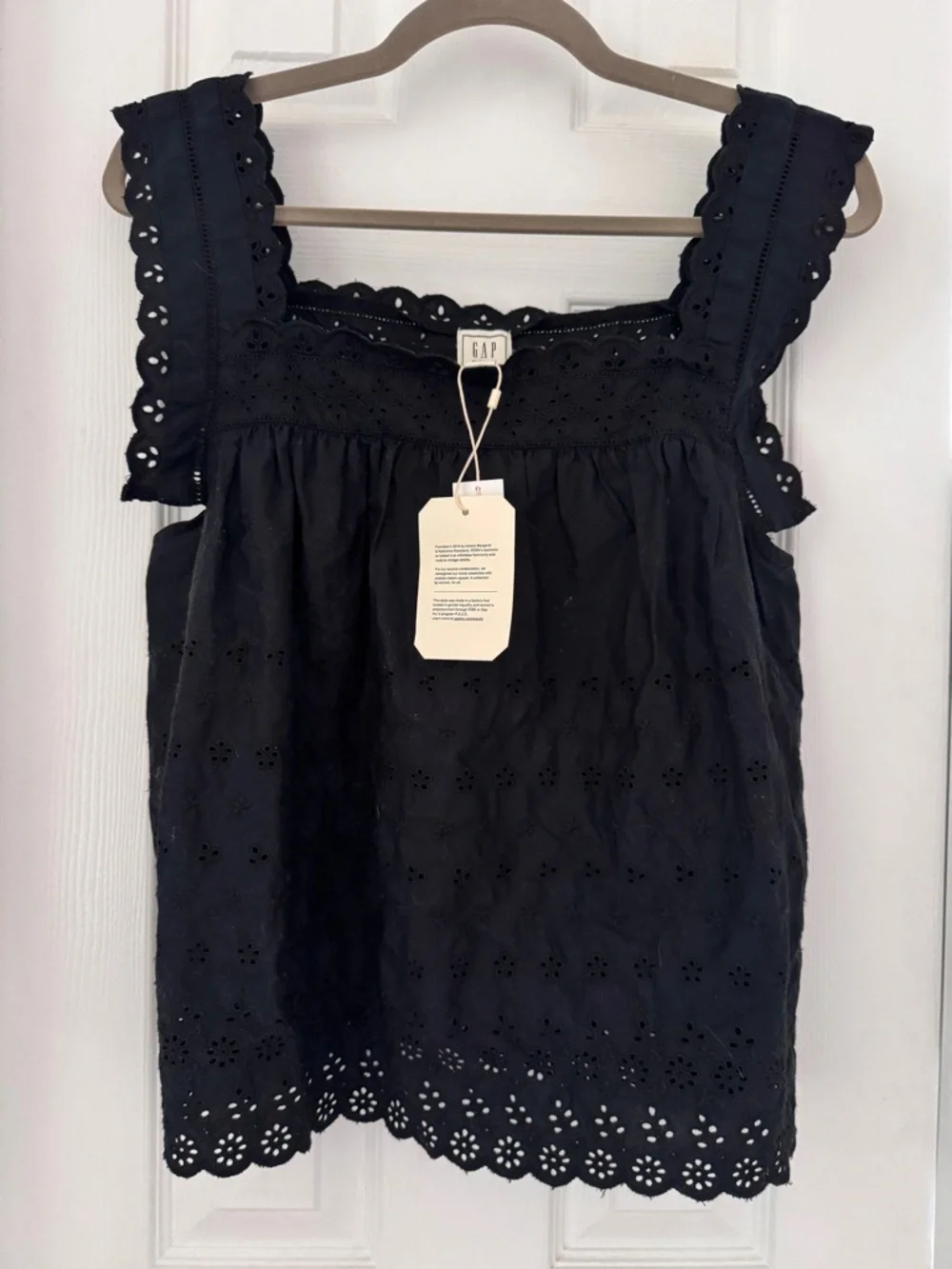 Gap × DÔEN Eyelet Top Black Coquette Cottagecore Size XS NWT - Picture 6 of 7